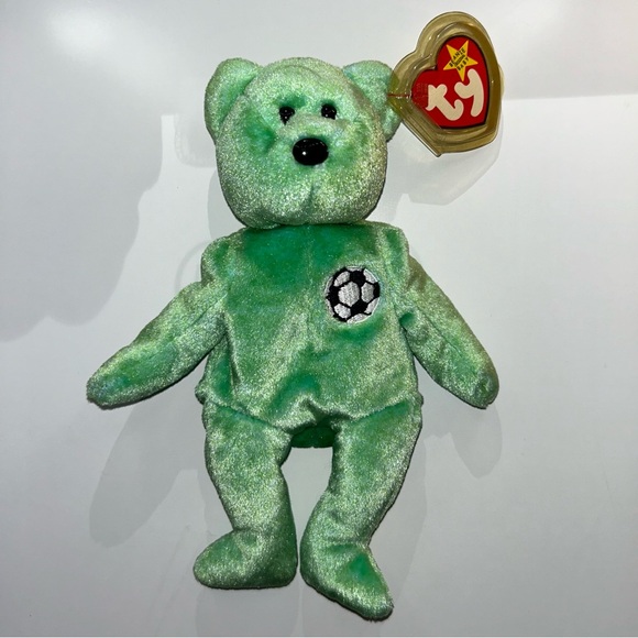 🚨Beanie Baby Kicks the Soccer Bear Retired Birth date 1998⚽️💚 - Picture 2 of 10